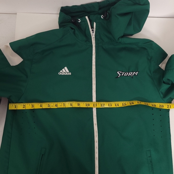 MEN ADIDAS OUTDOOR CLIMAPROOF WATER PROOF BREATHABLE JACKET HOODED GREEN - Picture 11 of 12